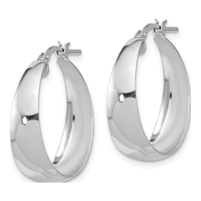 Sterling Silver 23mm Tapered Hoop Earrings – view 3