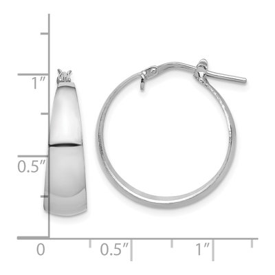 Sterling Silver 23mm Tapered Hoop Earrings – view 5