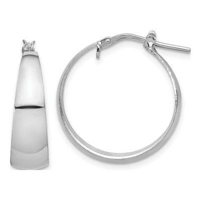 Sterling Silver 23mm Tapered Hoop Earrings