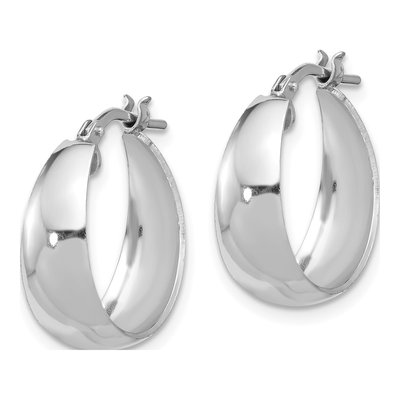 Sterling Silver 19mm Small Round Hoop Earrings – view 3