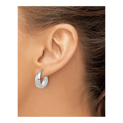 Sterling Silver 19mm Small Round Hoop Earrings – view 4