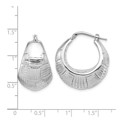 Sterling Silver 28mm Woven Shrimp Hoop Earrings – view 5