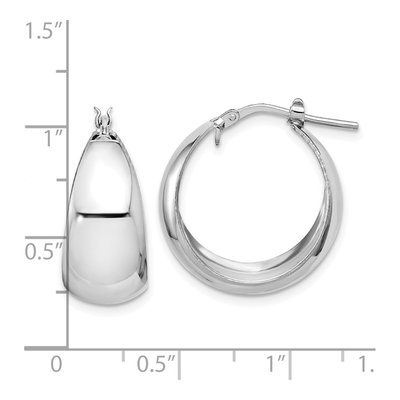 Sterling Silver 23mm Tapered Round Large Hoop Earrings – view 5