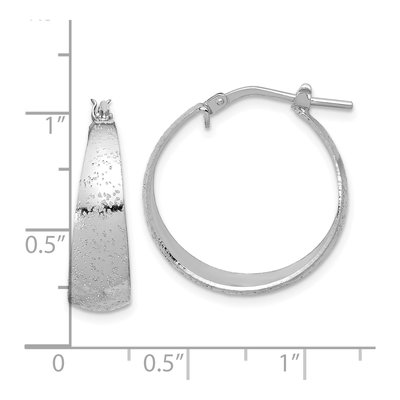 Sterling Silver 24mm Sparkle Hoop Earrings – view 5