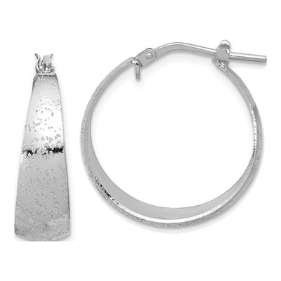 Sterling Silver 24mm Sparkle Hoop Earrings