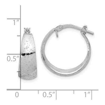 Sterling Silver 19mm Sparkle Hoop Earrings – view 5