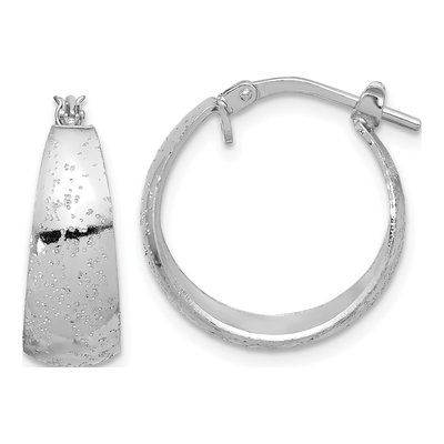 Sterling Silver 19mm Sparkle Hoop Earrings