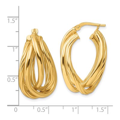 Gold-Plated Sterling Silver Twisted Oval Hoop Earrings – view 5