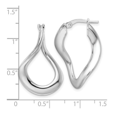 Sterling Silver 28mm Twisted Oval Hoop Earrings – view 5