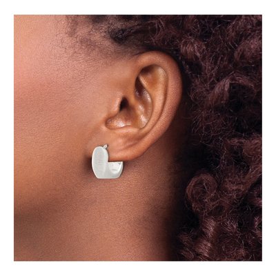 Sterling Silver 16mm Hollow Square Hoop Earrings – view 4