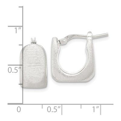 Sterling Silver 16mm Hollow Square Hoop Earrings – view 5