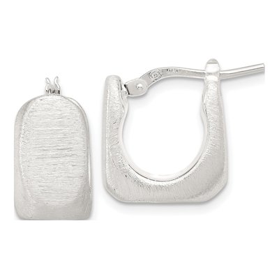 Sterling Silver 16mm Hollow Square Hoop Earrings