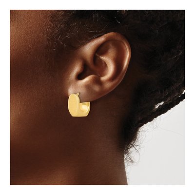 Gold-Plated Sterling Silver 16mm Square Hoop Earrings – view 4