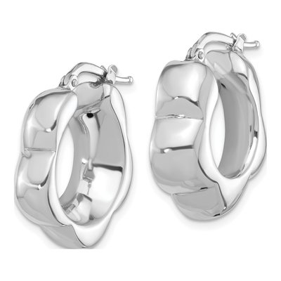 Sterling Silver 25mm Flower Hoop Earrings – view 3