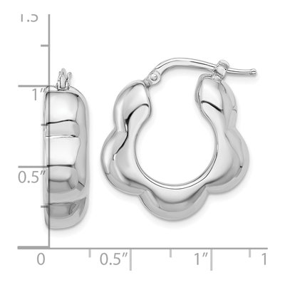 Sterling Silver 25mm Flower Hoop Earrings – view 5