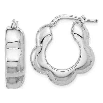 Sterling Silver 25mm Flower Hoop Earrings