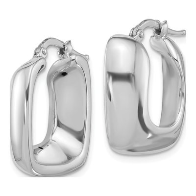 Sterling Silver 23mm Square Hoop Earrings – view 3