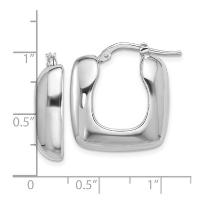 Sterling Silver 23mm Square Hoop Earrings – view 5
