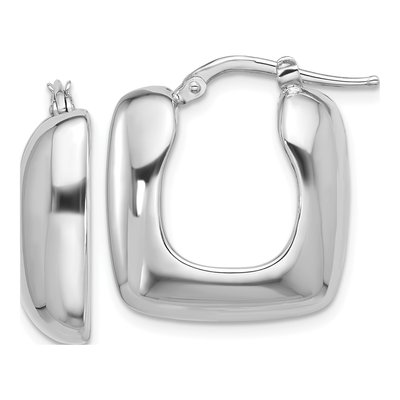 Sterling Silver 23mm Square Hoop Earrings