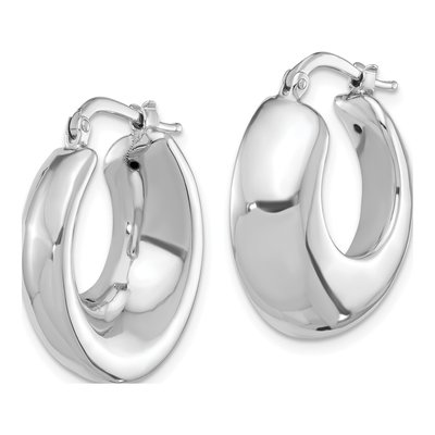 Sterling Silver 25mm Hoop Earrings – view 3