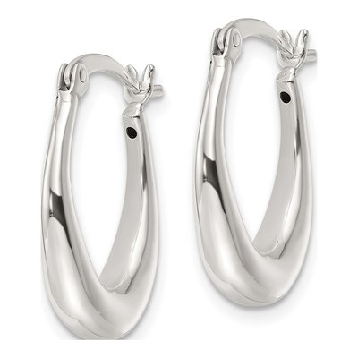 Sterling Silver 21mm Oval Hoop Earrings – view 3