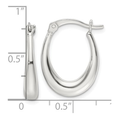Sterling Silver 21mm Oval Hoop Earrings – view 5