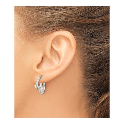 Sterling Silver 20mm Dolphin Round Hoop Earrings – view 4