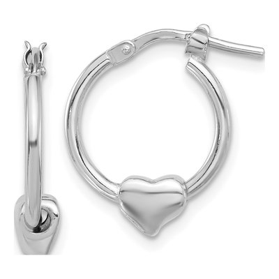 Sterling Silver Heart Hoop Earrings