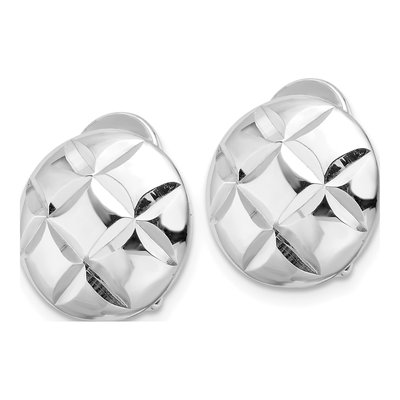 Sterling Silver Non-Pierced Circle Button Stud Earrings – view 3