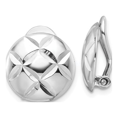 Sterling Silver Non-Pierced Circle Button Stud Earrings