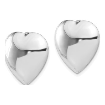 Sterling Silver Heart Clip-On Stud Earrings – view 3
