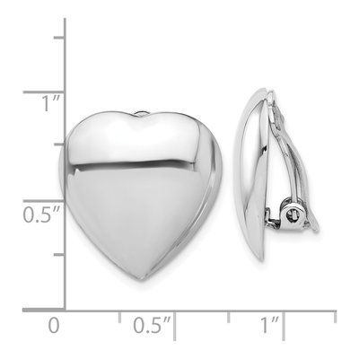 Sterling Silver Heart Clip-On Stud Earrings – view 5