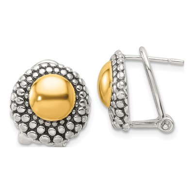 Sterling Silver Antiqued Circle Stud Earrings