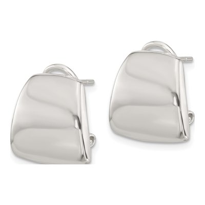 Sterling Silver Omega Back Button Stud Earrings – view 3