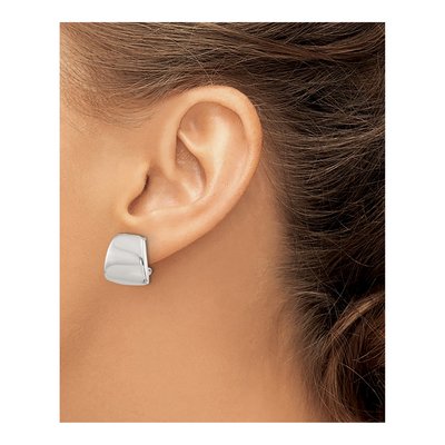 Sterling Silver Omega Back Button Stud Earrings – view 4