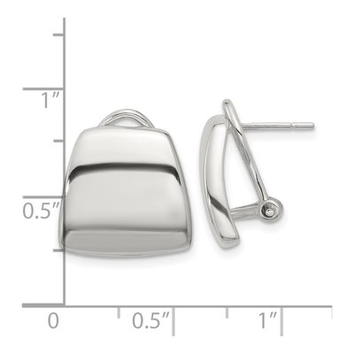 Sterling Silver Omega Back Button Stud Earrings – view 5