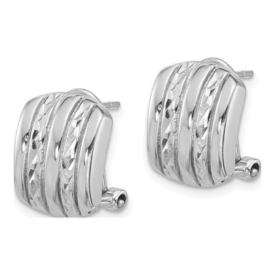 Sterling Silver Omega Back Button Stud Earrings – view 3
