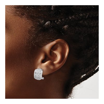 Sterling Silver Omega Back Button Stud Earrings – view 4