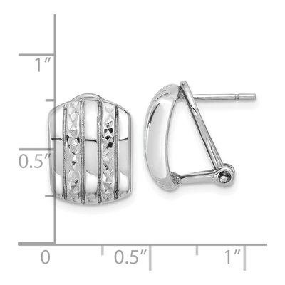 Sterling Silver Omega Back Button Stud Earrings – view 5