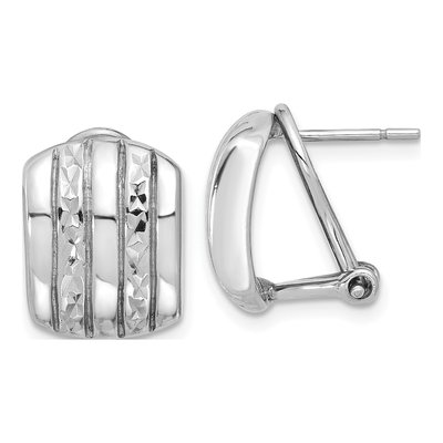 Sterling Silver Omega Back Button Stud Earrings
