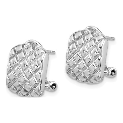 Sterling Silver Omega Back Button Stud Earrings – view 3