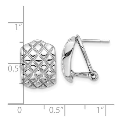 Sterling Silver Omega Back Button Stud Earrings – view 5