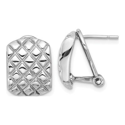 Sterling Silver Omega Back Button Stud Earrings
