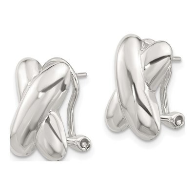 Sterling Silver Design Omega Back Stud Earrings – view 3