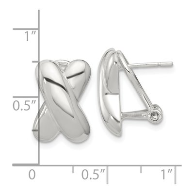 Sterling Silver Design Omega Back Stud Earrings – view 5