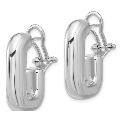 Sterling Silver 28mm J- Hoop Earrings – view 3