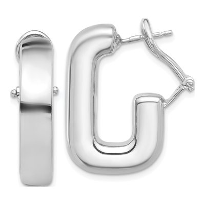Sterling Silver 28mm J- Hoop Earrings