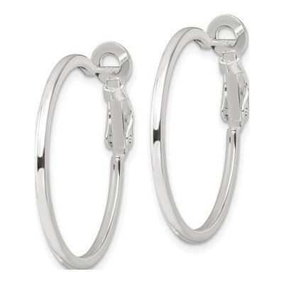 Sterling Silver 30mm Round Hoop Earrings – view 3