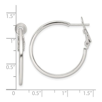 Sterling Silver 30mm Round Hoop Earrings – view 5