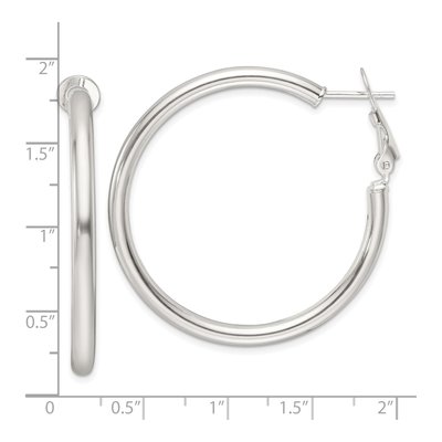 Sterling Silver 40mm Hoop Earrings – view 5